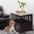 Casual Home Single Door Furniture Style Dog Crate & End Table, Espresso, Med/L: 36.5-in L x 24-in W 29.25-in H