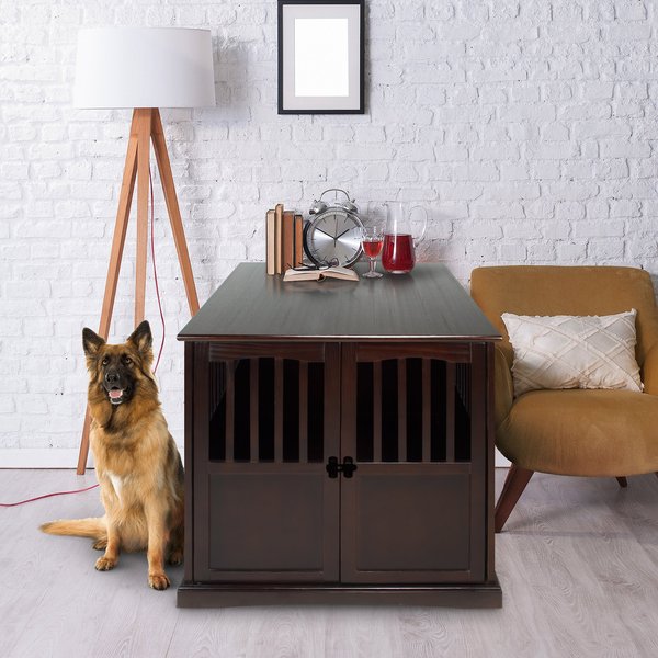 Discontinued CASUAL HOME Wooden End Table Pet Crate, Espresso, X