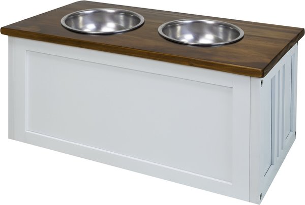 CASUAL HOME Elevated Dog Bowls & Storage Stand 