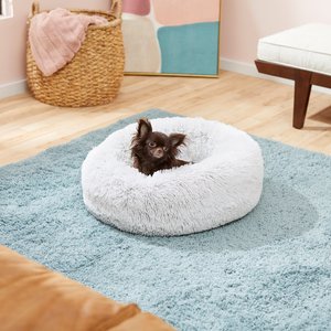 Frisco Eyelash Cat & Dog Bolster Bed, Silver, Small