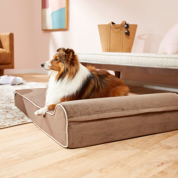 Frisco Orthopedic Chaise Pillow Dog Bed w/Removable Cover, Beige, Large slide 1 of 5