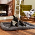 Frisco Quilted Plush Dog Crate Mat, Gray, 42-in