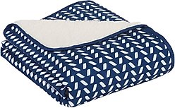 Frisco Sherpa Dog & Cat Blanket, Navy Herringbone, Small slide 2 of 6