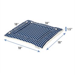 Frisco Reversible Square Cat Pad, Navy Herringbone slide 2 of 9