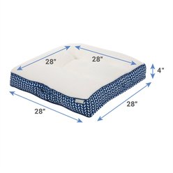 Frisco Tufted Pillow Cat & Dog Bed with Removable Cover, Navy Herringbone, Medium slide 2 of 7
