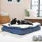 Show in main carousel: Frisco Plush Orthopedic Pillowtop Dog Bed w/Removable Cover, Navy Herringbone, Large slide 1 of 7