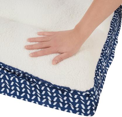 Show full view: Frisco Plush Orthopedic Pillowtop Dog Bed w/Removable Cover, Navy Herringbone, Large slide 6 of 7