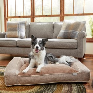 Frisco Plush Orthopedic Bolster Dog Bed w/Removable Cover, Beige, X-Large