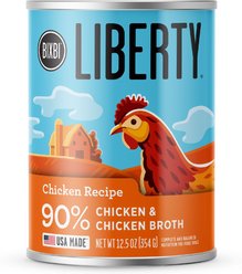 BIXBI Liberty Limited Ingredient Chicken Recipe Canned Dog Food, 12.5-oz can, case of 12