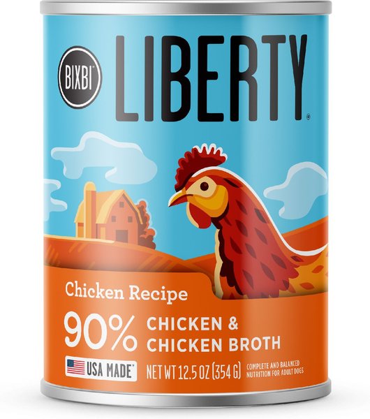 BIXBI Liberty Limited Ingredient Chicken Recipe Canned Dog Food, 12.5-oz can, case of 12 slide 1 of 2