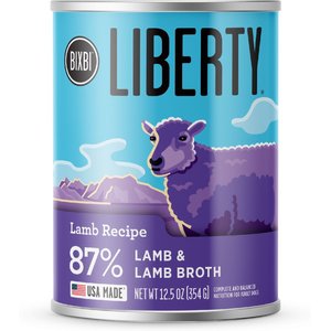 BIXBI Liberty Limited Ingredient Lamb Recipe Canned Dog Food, 12.5-oz can, case of 12