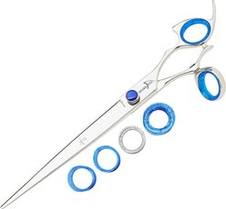 Shark Fin Right Silver Swivel Stainless Steel Straight Dog Shears, 8-in