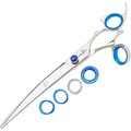 Shark Fin Right Silver Swivel Stainless Steel Curve Dog Shears, 7-in