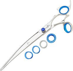 Shark Fin Right Silver Swivel Stainless Steel Curve Dog Shears, 9-in
