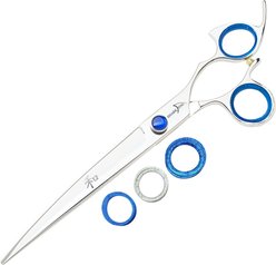 Shark Fin Right Silver Non-Swivel Stainless Steel Curve Dog Shears, 7-in