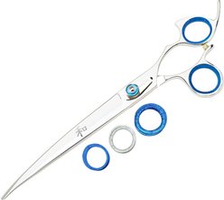 Shark Fin Right Gold Non-Swivel Stainless Steel Curve Dog Shears, 8-in