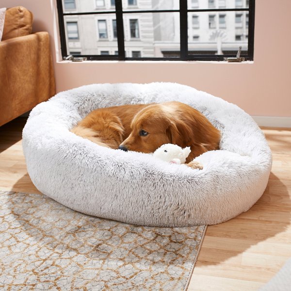 Frisco Eyelash Cat & Dog Bolster Bed, X-Large, Silver slide 1 of 7