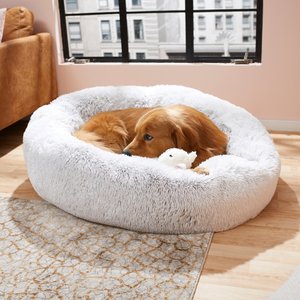 Frisco Eyelash Cat & Dog Bolster Bed, X-Large, Silver