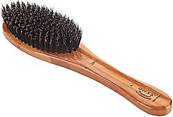 Bass Brushes Shine & Condition Dog & Cat Brush, Bamboo-Dark Finish