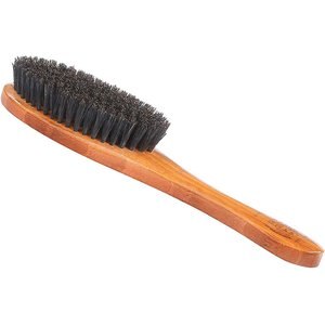 Bass Brushes Shine & Condition Soft Bristle Dog & Cat Brush, Bamboo-Dark Finish