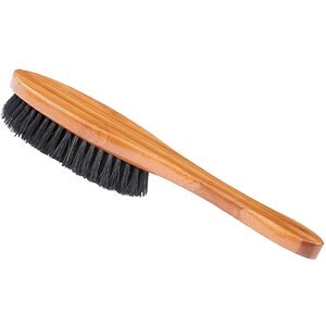 Bass Brushes Shine & Condition Soft Bristle Dog & Cat Brush, Bamboo-Dark Finish