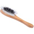 Bass Brushes The Hybrid Pet Groomer Oval Brush, Bamboo-Dark Finish, Small