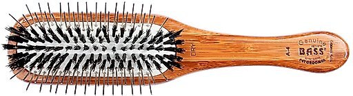 Bass Brushes The Hybrid Dog & Cat Groomer Paddle Brush, Bamboo-Dark Finish, Medium