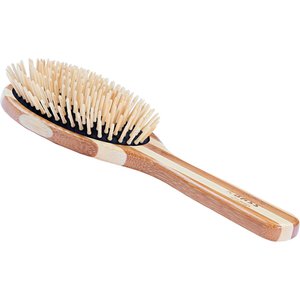 Bass Brushes The Green Pet Oval Brush, Bamboo-Stiped Finish, Large