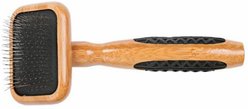 Bass Brushes De-matting Slicker Style Dog & Cat Brush, Bamboo-Dark Finish, X-Small