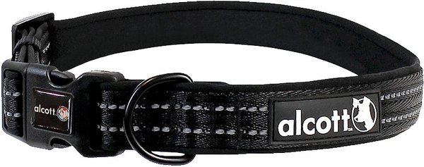 Alcott Adventure Polyester Reflective Dog Collar, Black, Medium: 14 to 20-in neck slide 1 of 2