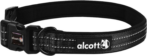 Alcott Adventure Polyester Reflective Dog Collar, Black, X-Large: 22 to 30-in neck slide 1 of 2