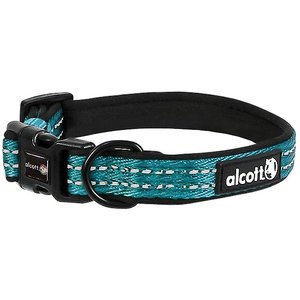 Alcott Adventure Polyester Reflective Dog Collar, Blue, Small: 10 to 14-in neck