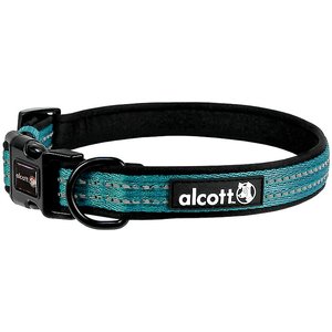 Alcott Adventure Polyester Reflective Dog Collar, Blue, Medium: 14 to 20-in neck