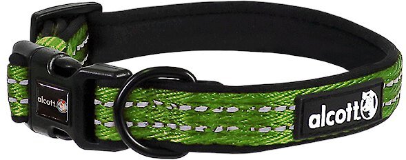 Alcott Adventure Polyester Reflective Dog Collar, Green, Small: 10 to 14-in neck slide 1 of 2