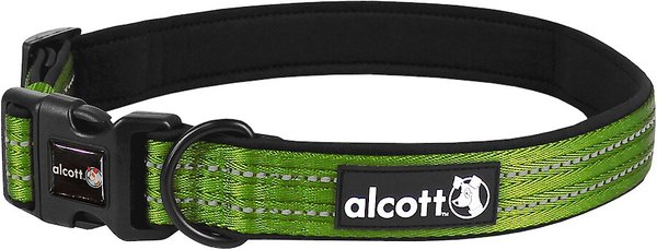 Alcott Adventure Polyester Reflective Dog Collar, Green, X-Large: 22 to 30-in neck slide 1 of 2