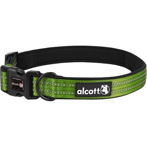 Alcott Adventure Polyester Reflective Dog Collar, Green, X-Large: 22 to 30-in neck