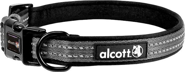 Alcott Adventure Polyester Reflective Dog Collar, Grey, Medium: 14 to 20-in neck slide 1 of 2
