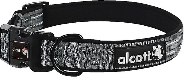 Alcott Adventure Polyester Reflective Dog Collar, Grey, Large: 18 to 26-in neck slide 1 of 2