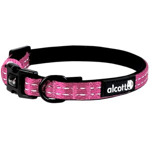 Alcott Adventure Polyester Reflective Dog Collar, Pink, X-Small: 7 to 11-in neck