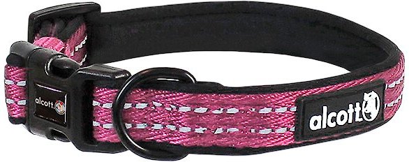 Alcott Adventure Polyester Reflective Dog Collar, Pink, Small: 10 to 14-in neck slide 1 of 2