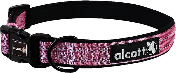 Alcott Adventure Polyester Reflective Dog Collar, Pink, Large: 18 to 26-in neck slide 1 of 2