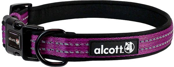 Alcott Adventure Polyester Reflective Dog Collar, Purple, Small: 10 to 14-in neck slide 1 of 2