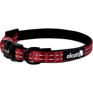 Alcott Adventure Polyester Reflective Dog Collar, Red, X-Small: 7 to 11-in neck