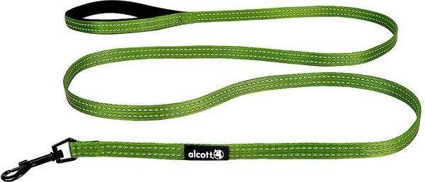 Alcott Adventure Polyester Reflective Dog Leash, Green, Small: 6-ft long, 5/8-in wide slide 1 of 1