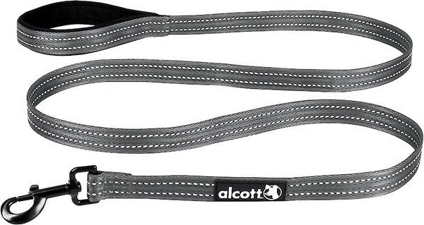 Alcott Adventure Polyester Reflective Dog Leash, Grey, Large: 6-ft long, 1-in wide slide 1 of 1