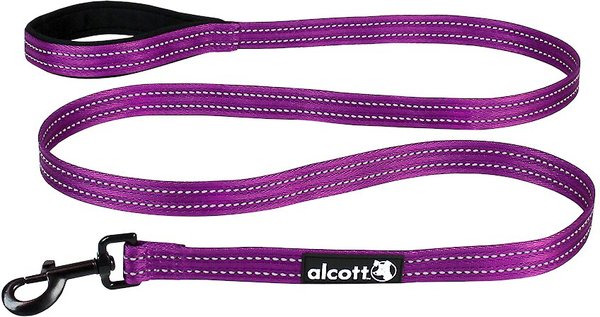 Alcott Adventure Polyester Reflective Dog Leash, Purple, Large: 6-ft long, 1-in wide slide 1 of 1