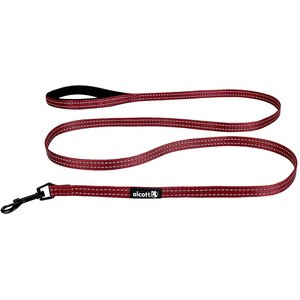 Alcott Adventure Polyester Reflective Dog Leash, Red, Small: 6-ft long, 5/8-in wide