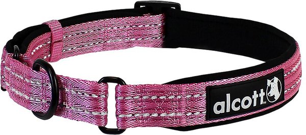 Alcott Polyester Reflective Martingale Dog Collar, Pink, Large: 18 to 26-in neck slide 1 of 2