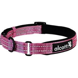 Alcott Polyester Reflective Martingale Dog Collar, Pink, Large: 18 to 26-in neck