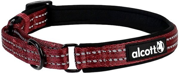 Alcott Polyester Reflective Martingale Dog Collar, Red, Medium: 14 to 20-in neck slide 1 of 2